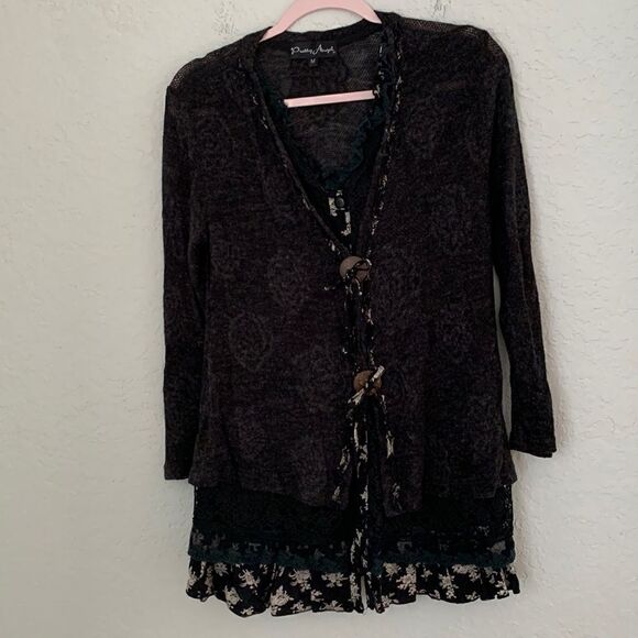Pretty Angel Ruffle Cardigan Button Up Size M - Picture 1 of 13